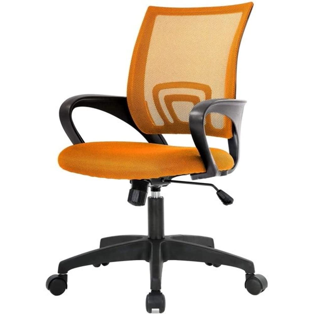 Mesh Office Chair with Lumbar Support, Wheels, Height Adjustable & Swivel, Orange M84560