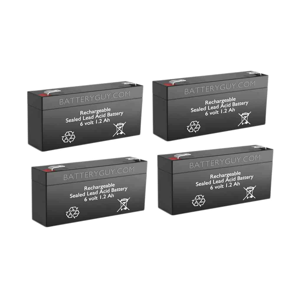 6V 1.2Ah Rechargeable SLA Batteries Set of 4 Y15877