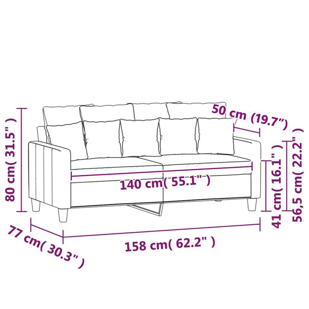 Light Gray Velvet 2-Seater Sofa D2163