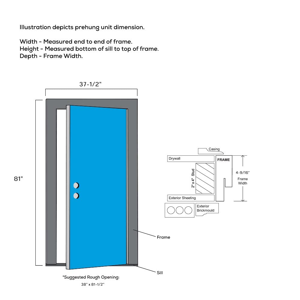 Steel Prehung Door 36"x80" S907202
