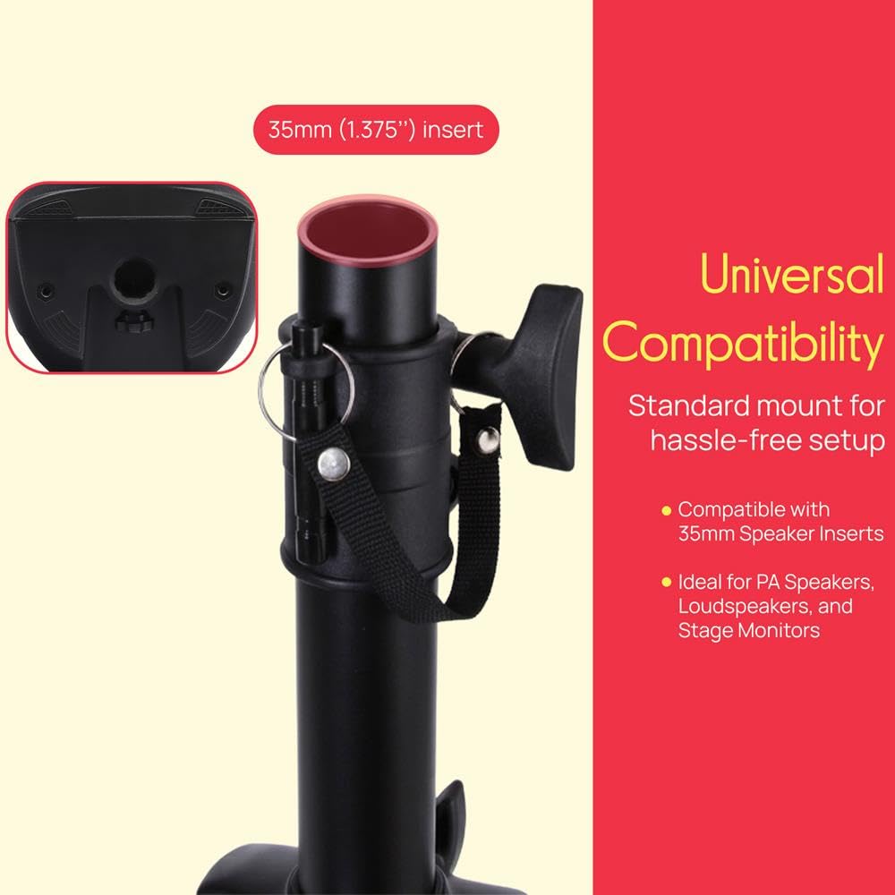Universal Speaker Stand 2-Pack Height Adjustable Tripod Mount L68416