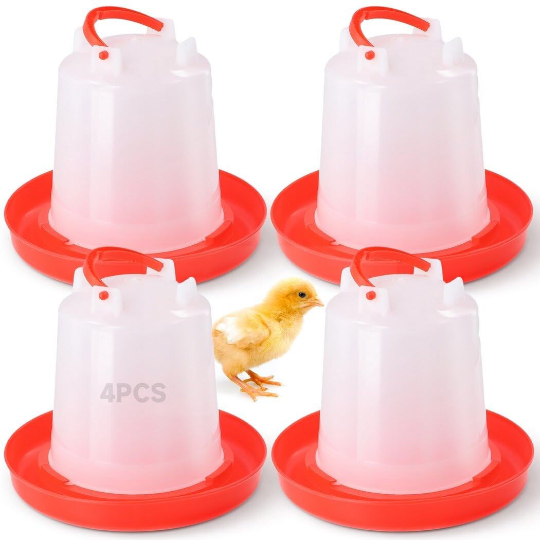 4-Pack 1L Poultry Waterer with Handle O28760