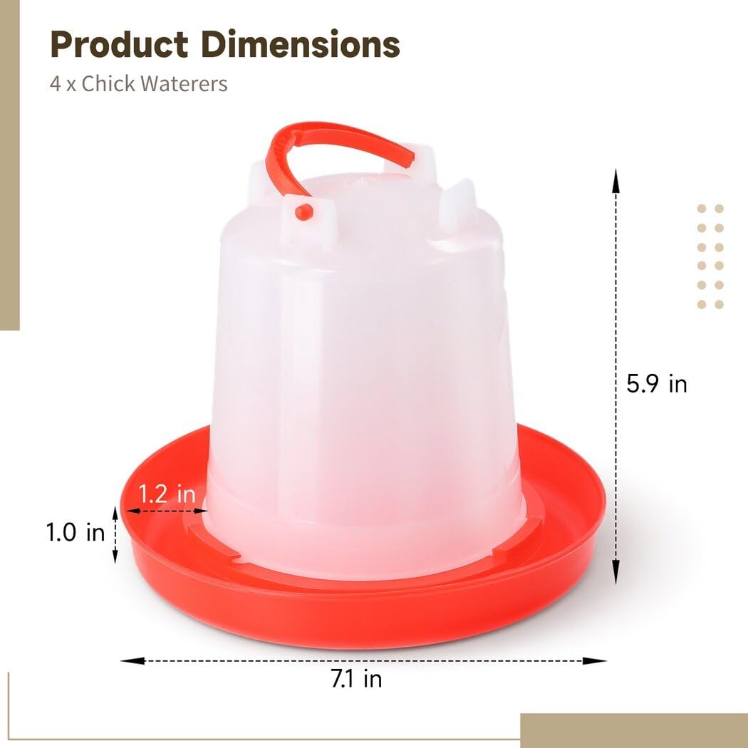 4-Pack 1L Poultry Waterer with Handle O28760