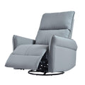 Blue-Gray Snowflake Velvet Swivel Rocker Recliner C62838
