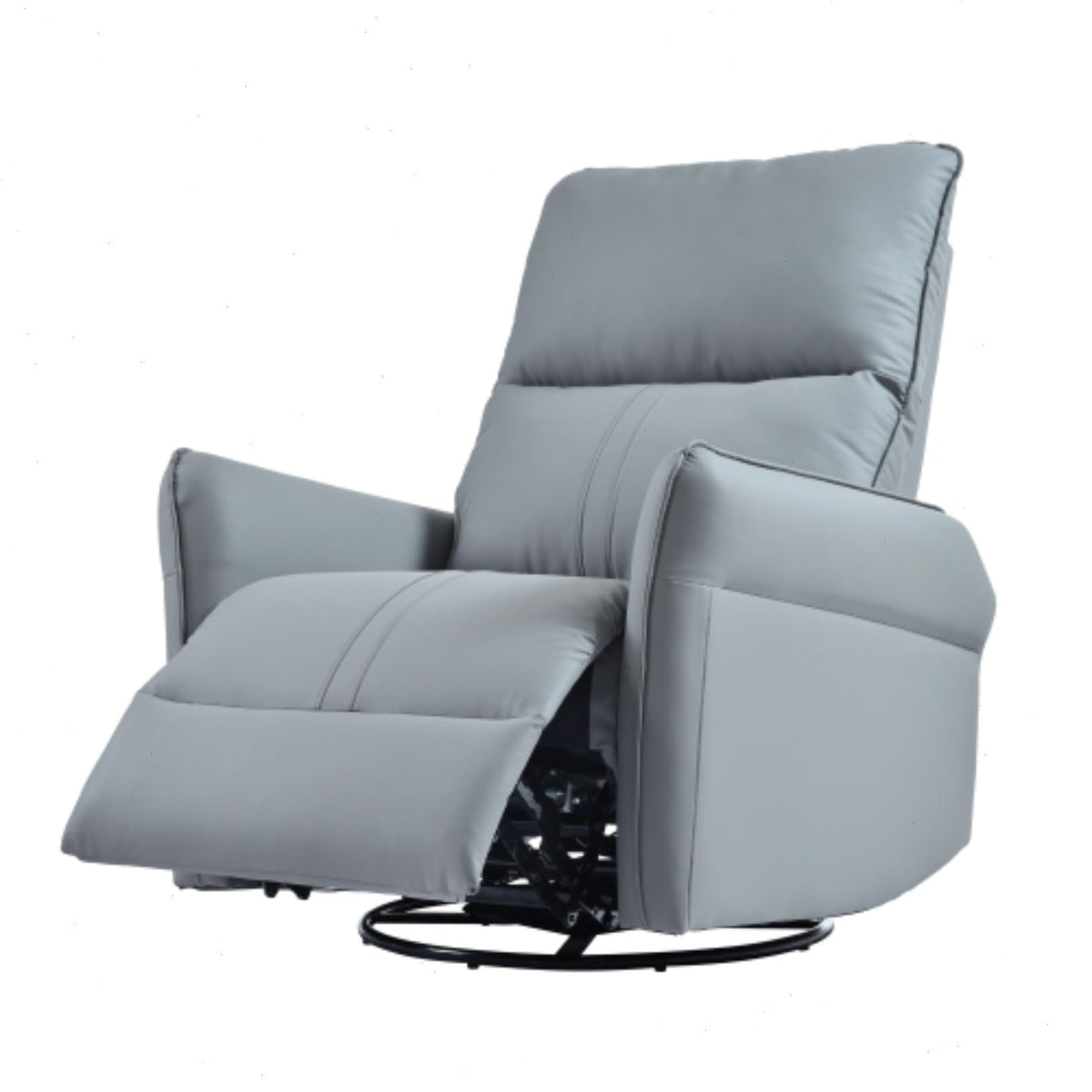 Blue-Gray Snowflake Velvet Swivel Rocker Recliner C62838