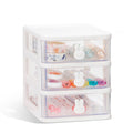 White 3 Tier Small Desk Organizer with Drawer J50451