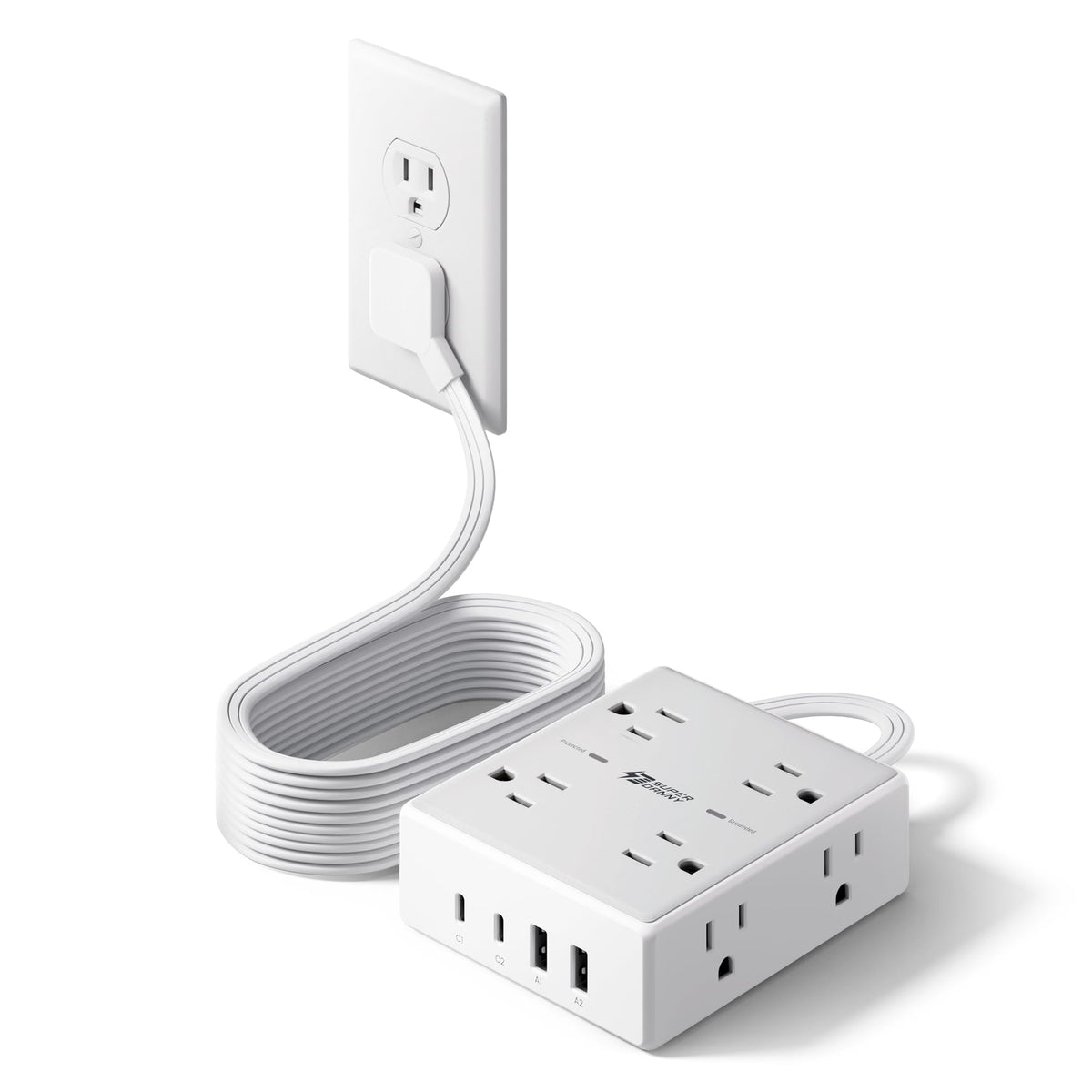 Flat Plug Surge Protector Power Strip M66765