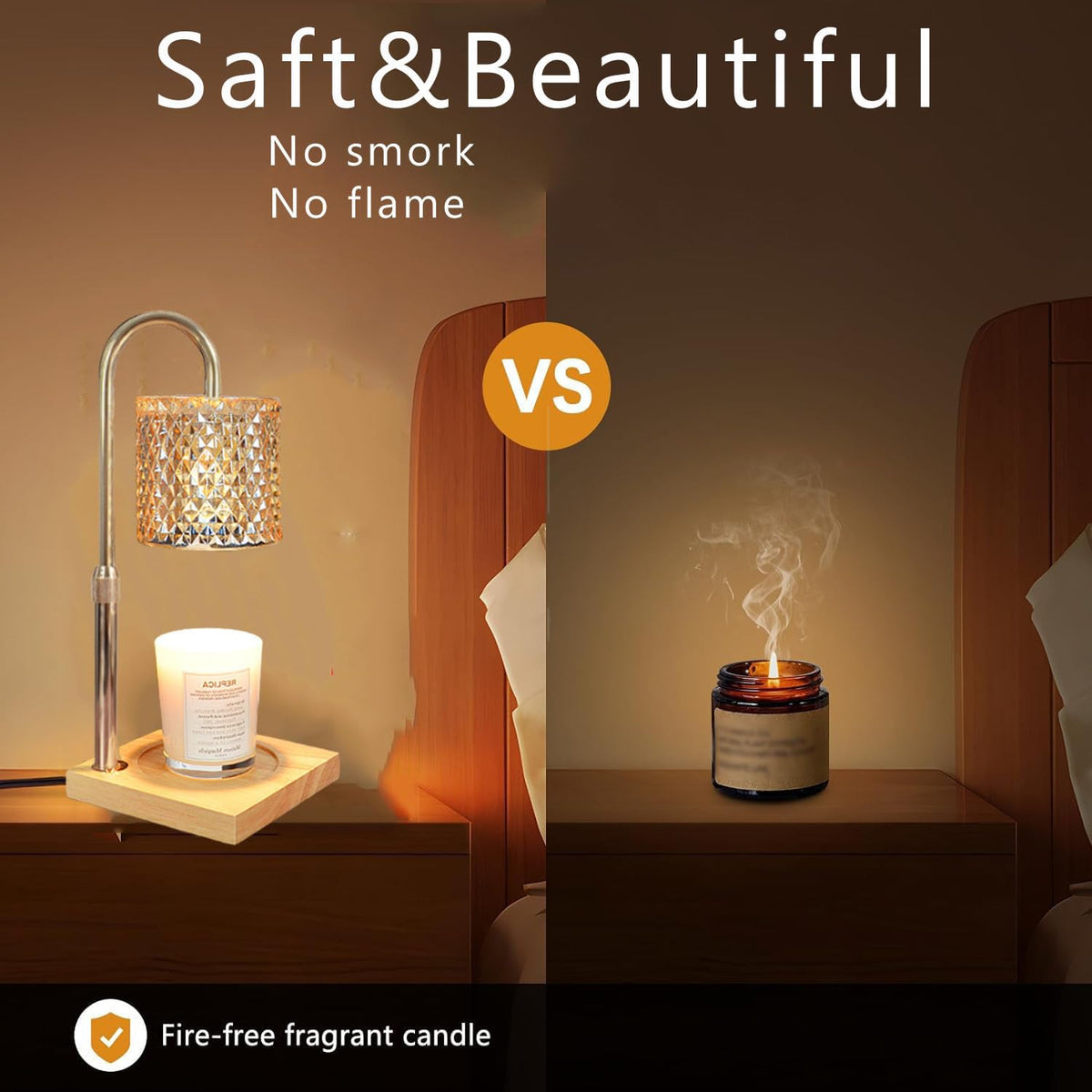 Flameless Candle Warmer Lamp with Timer, Dimmer, and Adjustable Height P17406