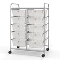 10 Drawer Rolling Storage Cart with Metal Frame Q9158