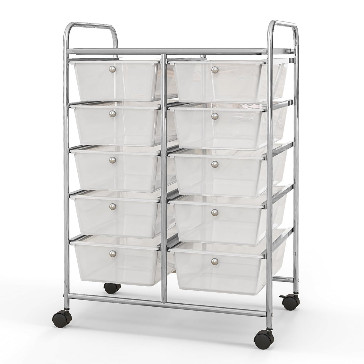 10 Drawer Rolling Storage Cart with Metal Frame Q9158