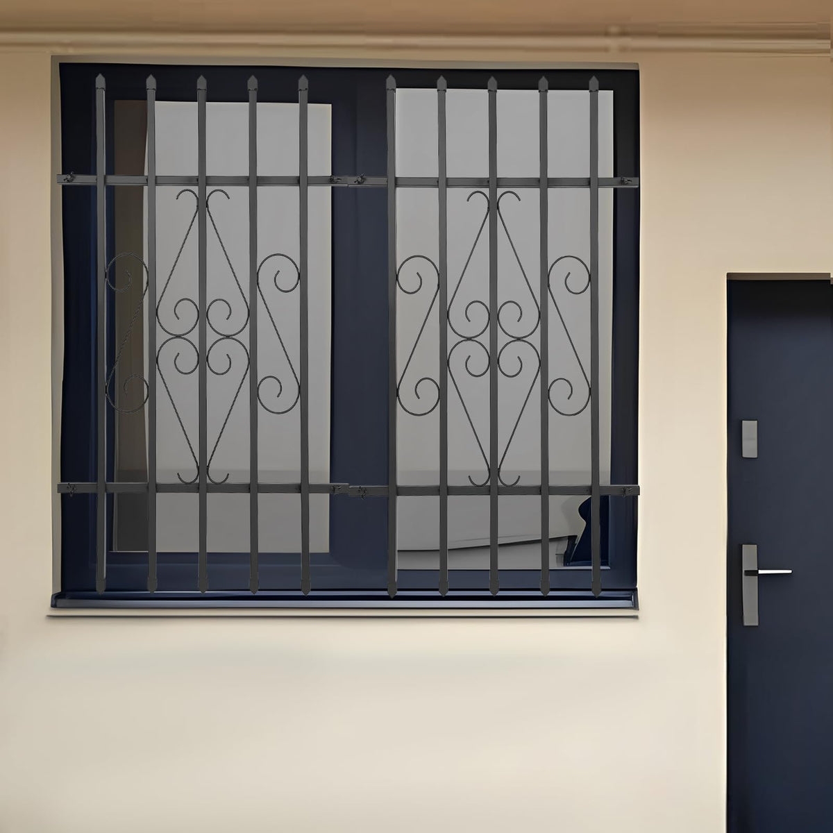 Black 24 x 36 Inch 2PCS Heavy Duty Window Security Bars P889