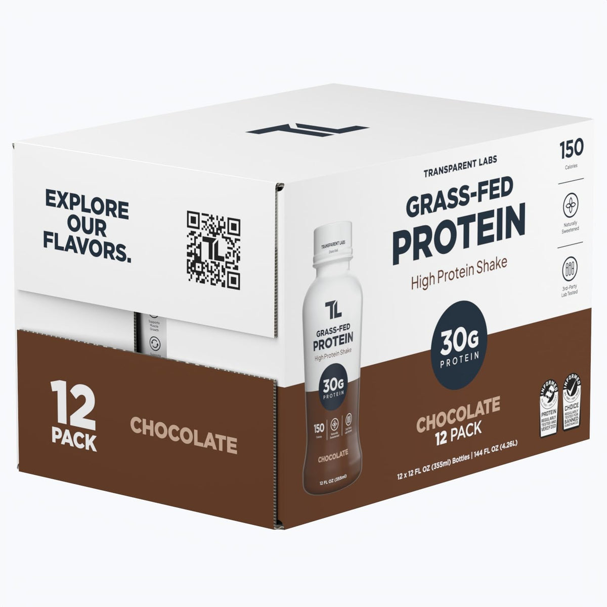 Grass-Fed Protein Shake Chocolate 12 Pack G54355