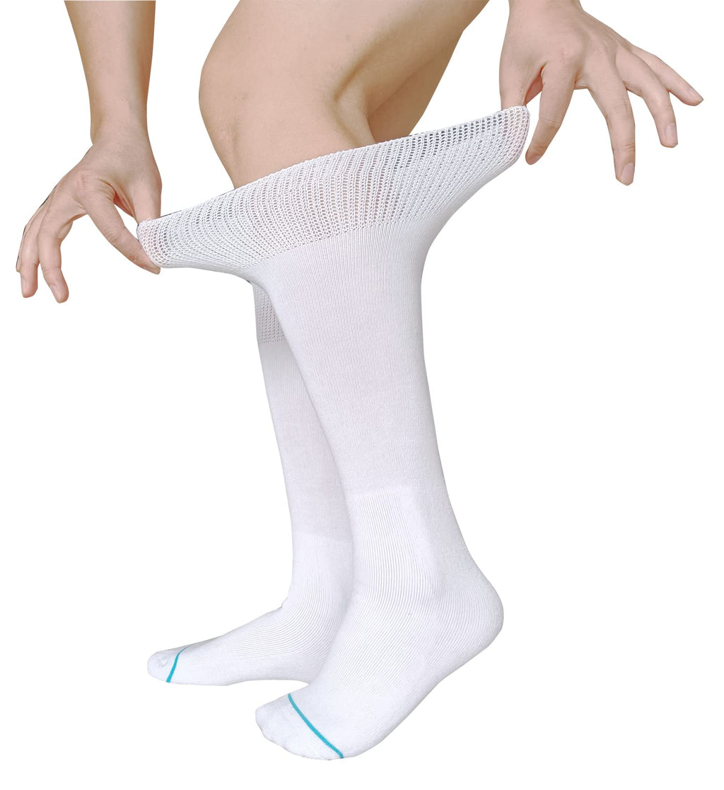 White 2 Pairs Medical Tube Socks H903