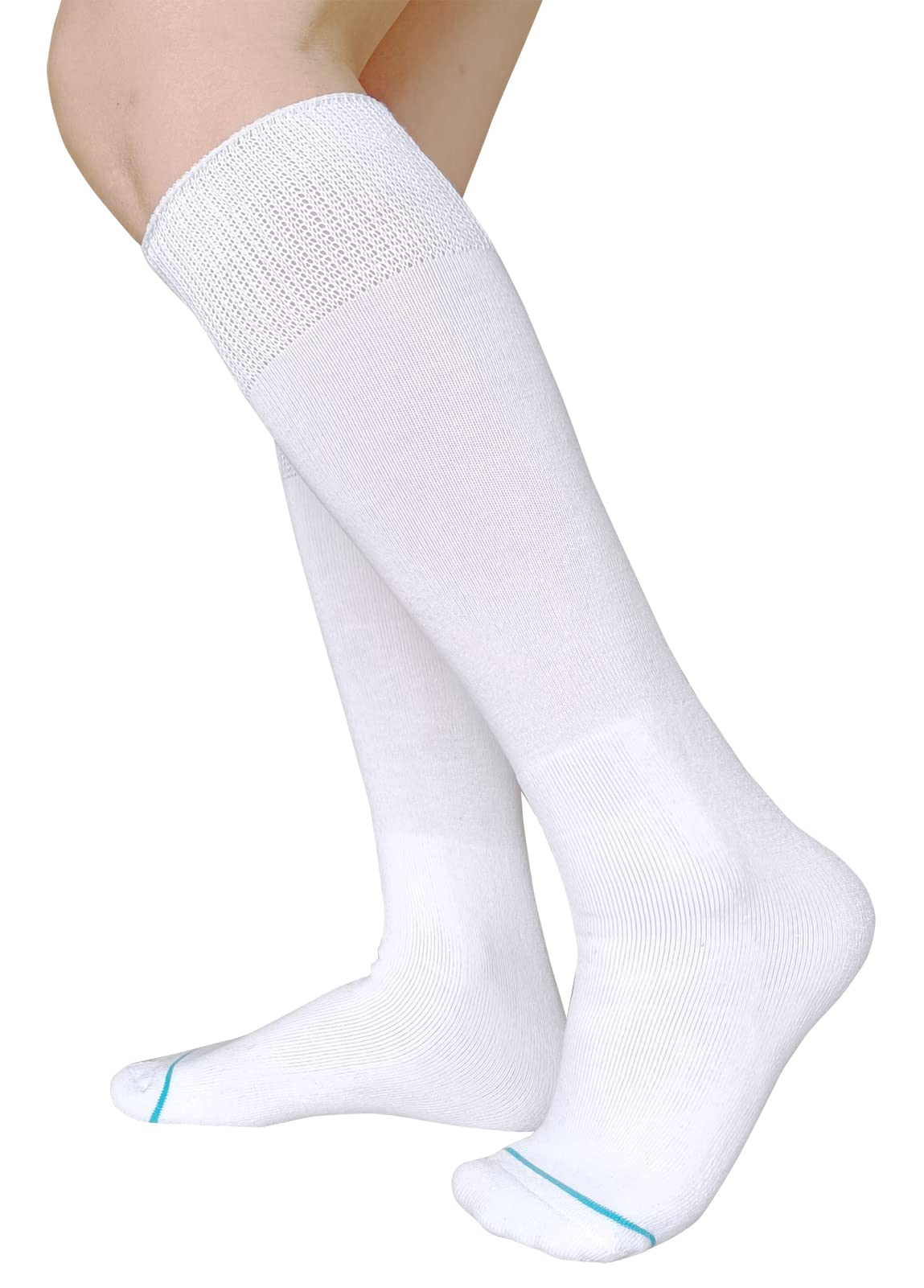 White 2 Pairs Medical Tube Socks H903