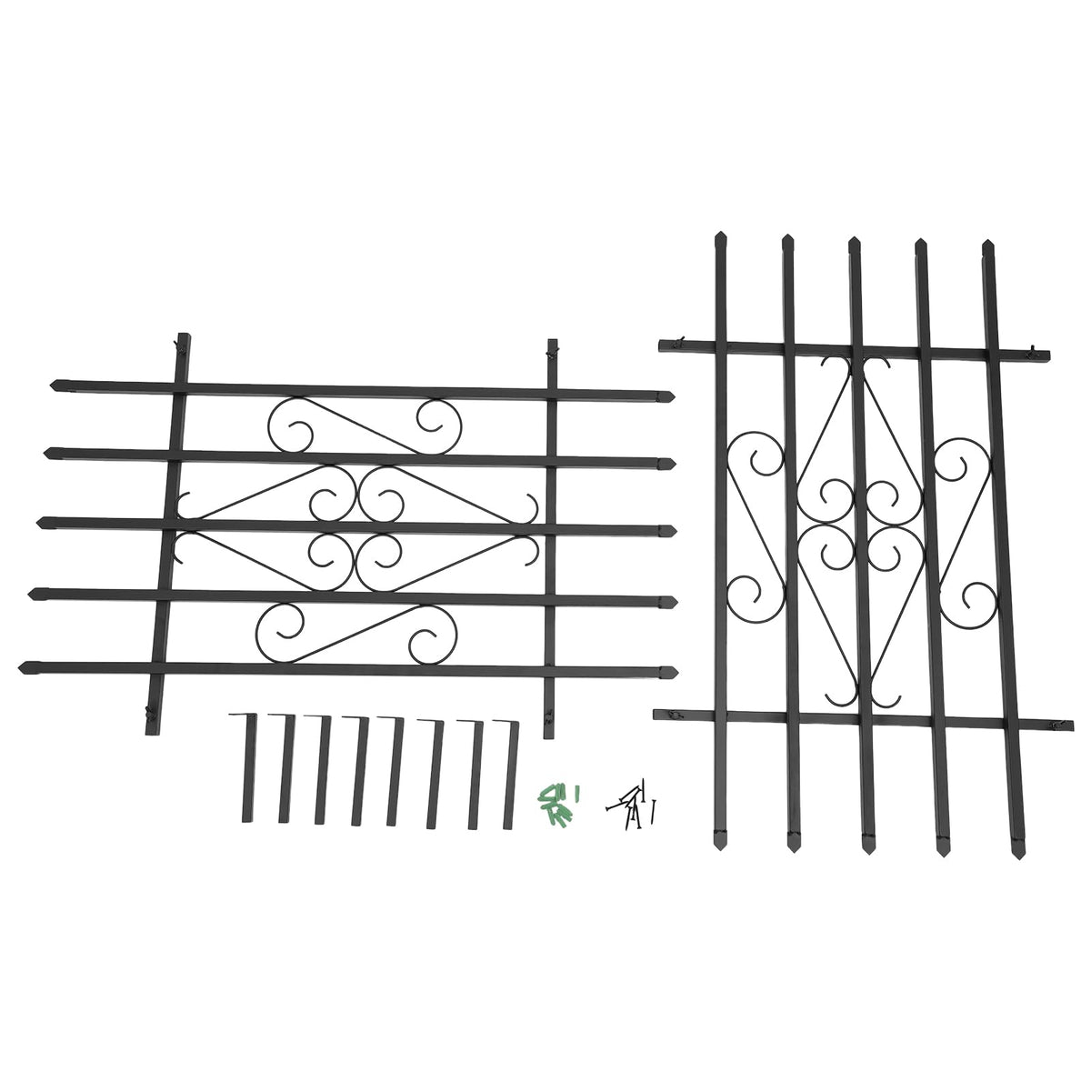 Black 24 x 36 Inch 2PCS Heavy Duty Window Security Bars P889