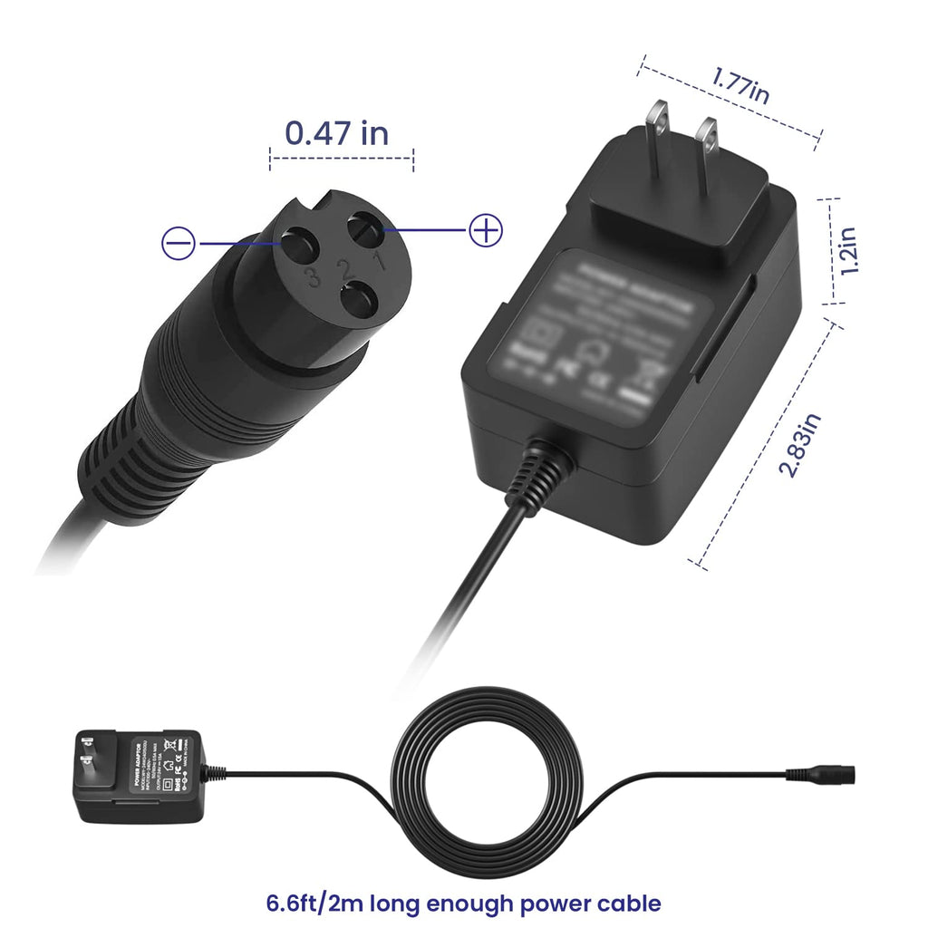 24V Electric Scooter Charger 3-Prong Inline Female Power Cord Z939412