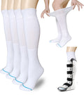 White 2 Pairs Medical Tube Socks H903