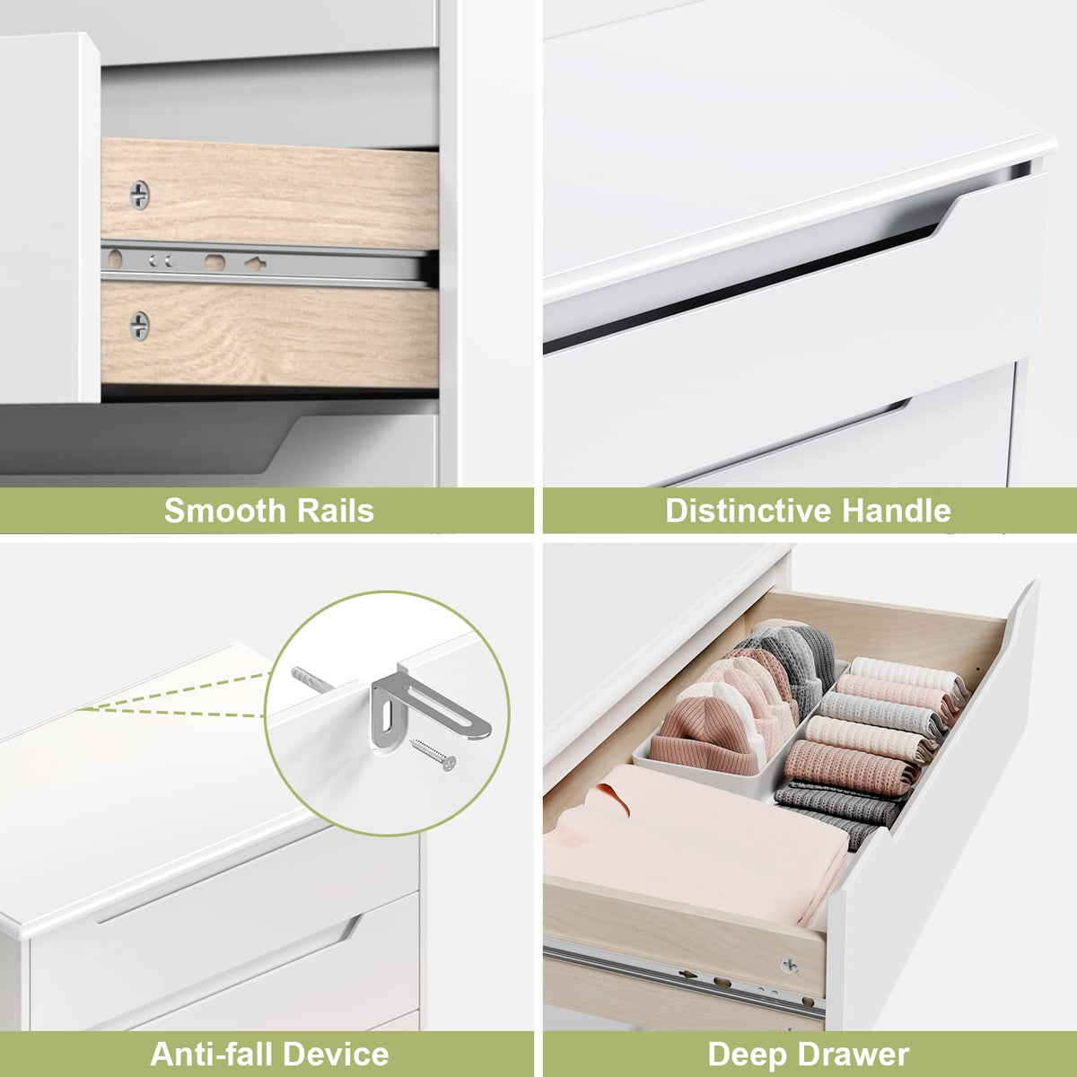 White 4 Drawer Dresser V19660