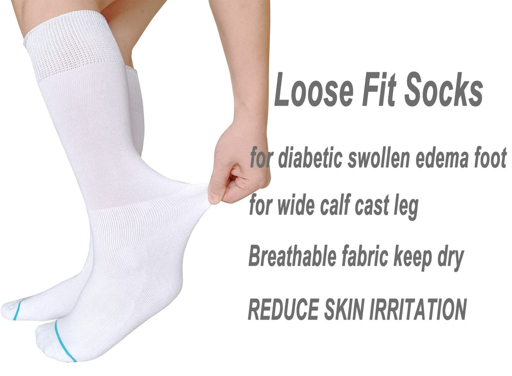White 2 Pairs Medical Tube Socks H903