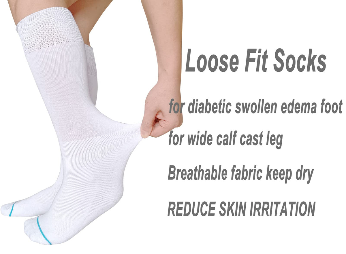 White 2 Pairs Medical Tube Socks H903