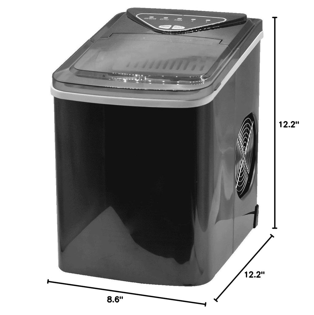 Black Countertop Ice Maker with Scoop and Basket P881