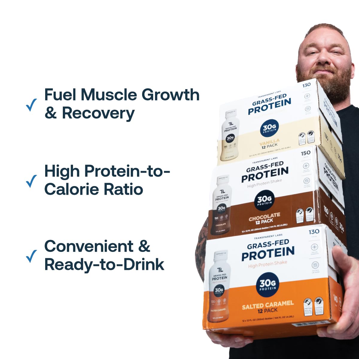 Grass-Fed Protein Shake Chocolate 12 Pack G54355