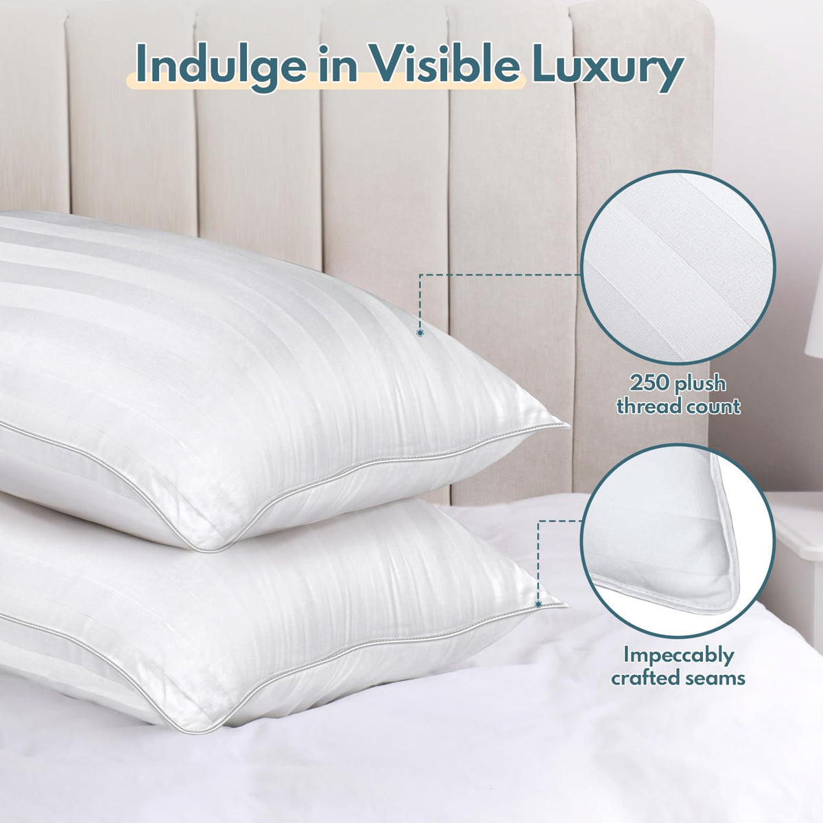 King Size Set of 2 Soft Sleeping Pillow T361