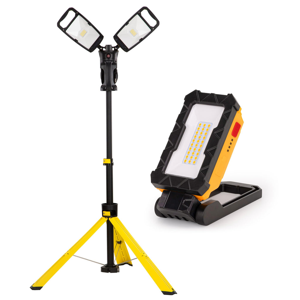 1000 Lumen LED Magnetic Light and 10000 Lumen Work Light with Stand F548574