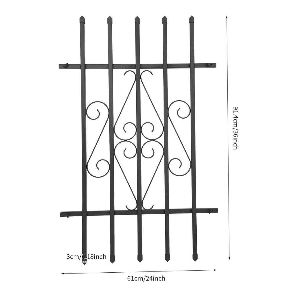 Black 24 x 36 Inch 2PCS Heavy Duty Window Security Bars P889
