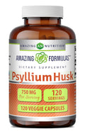 Psyllium Husk 750mg Veggie Capsules Supplement 120 Count O127664