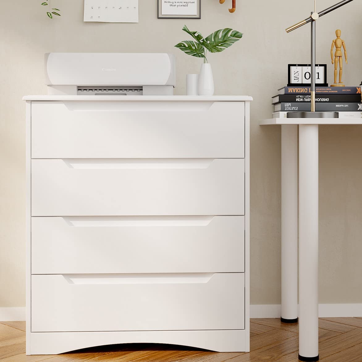 White 4 Drawer Dresser V19660