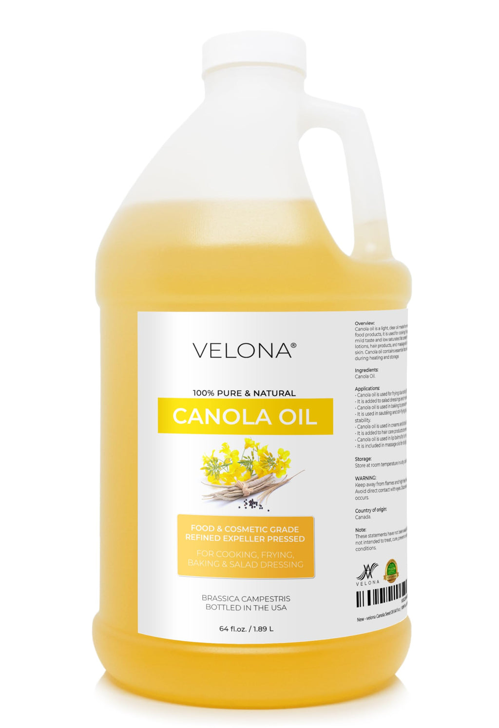 Canola Seed Oil 64 fl oz Expeller Pressed N72136