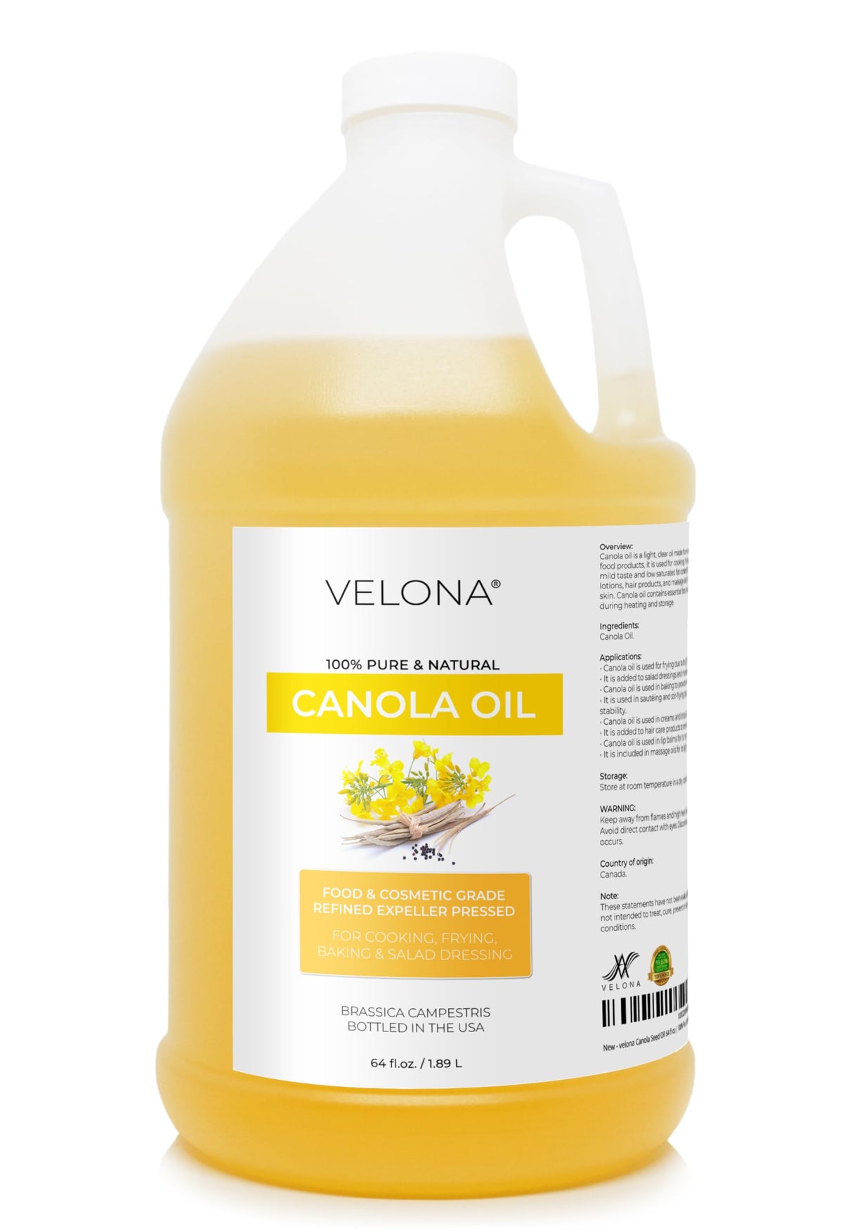 Canola Seed Oil 64 fl oz Expeller Pressed N72136