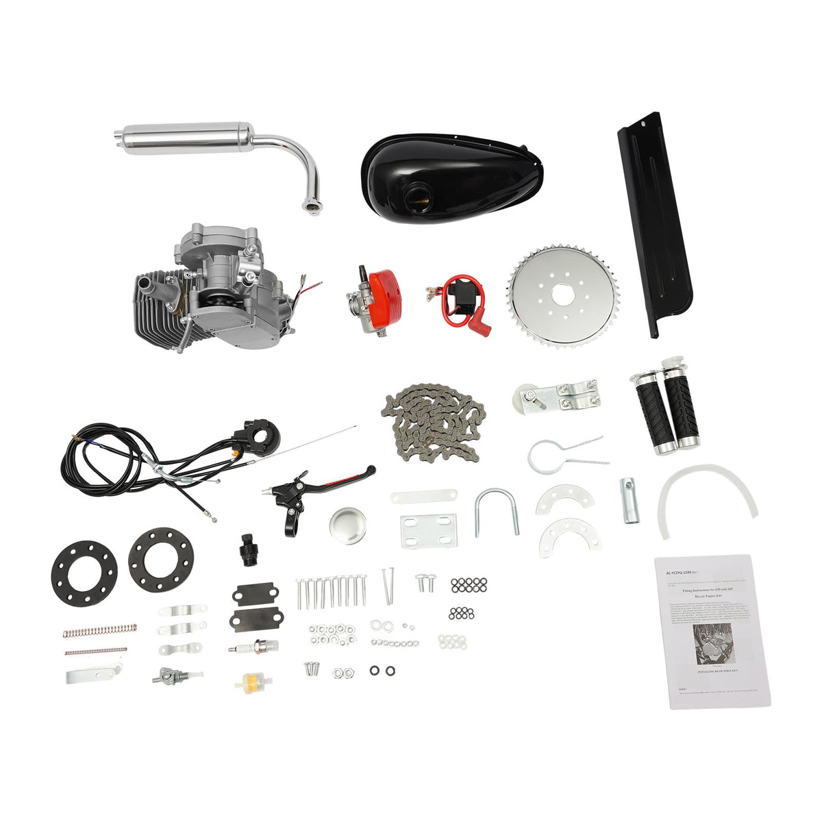 2-Stroke 100cc Gas Bicycle Engine Kit with 44 Tooth Sprocket E262