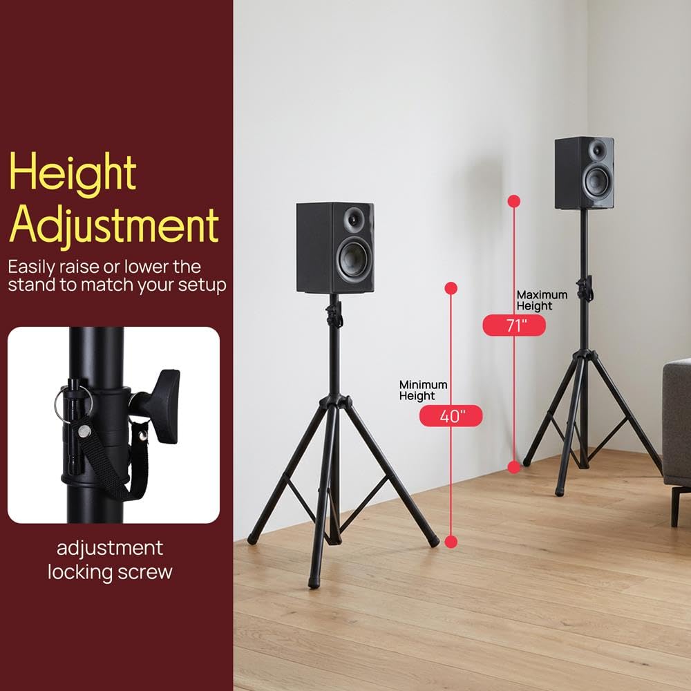 Universal Speaker Stand 2-Pack Height Adjustable Tripod Mount L68416