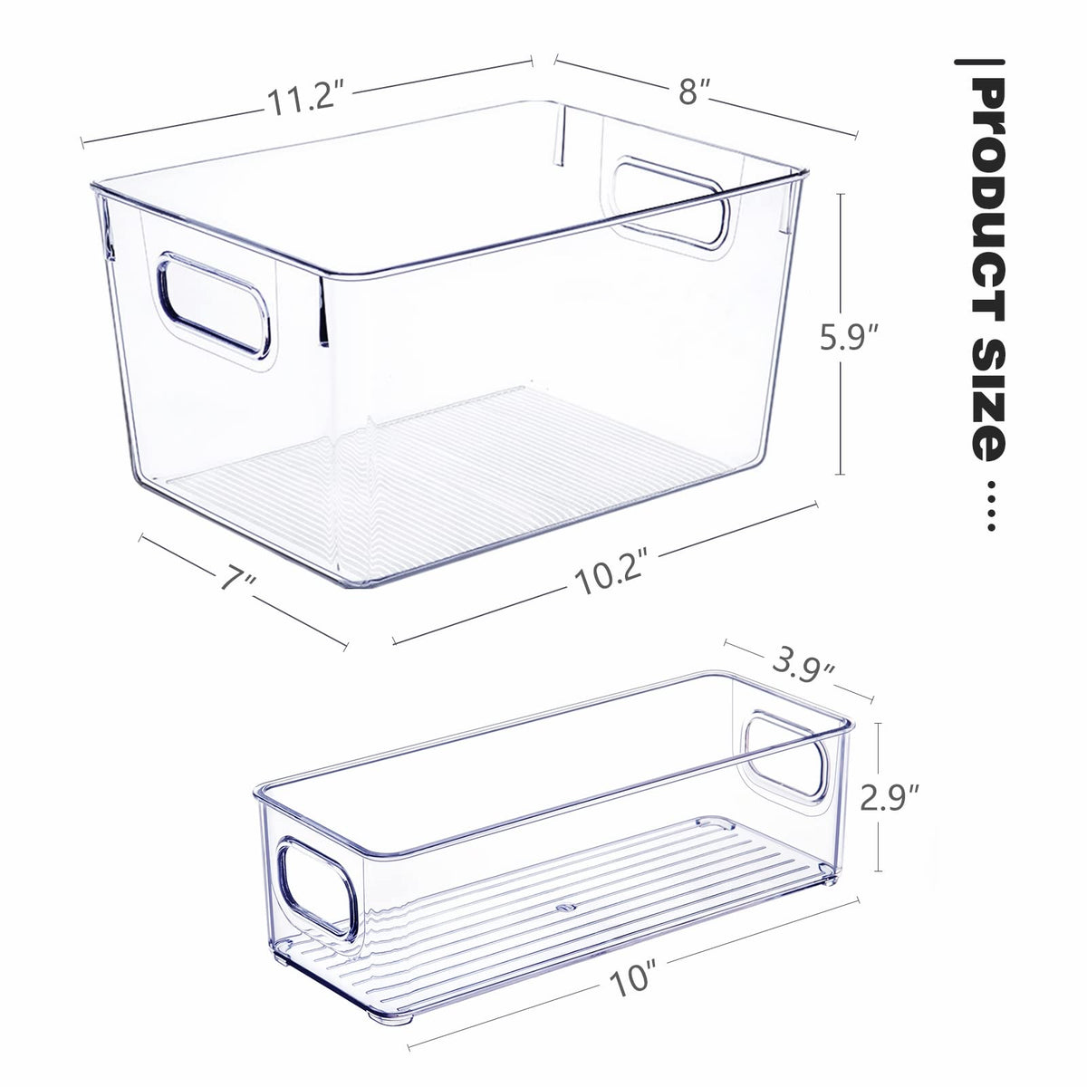 Set of 8 Clear Plastic Stackable Storage Bins A115