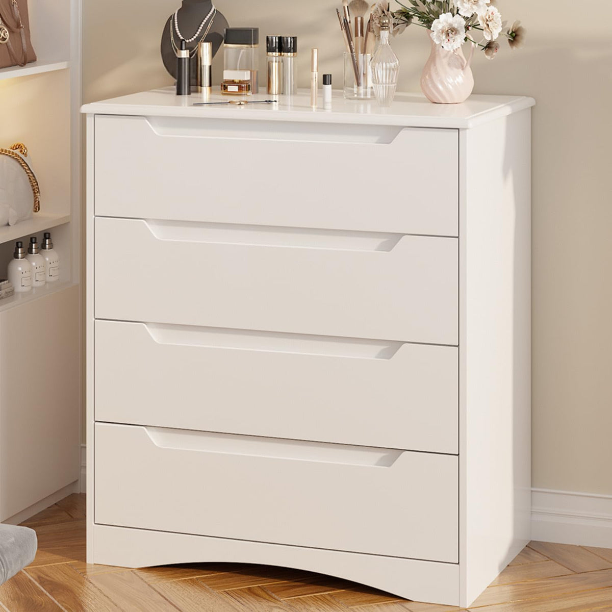 White 4 Drawer Dresser V19660