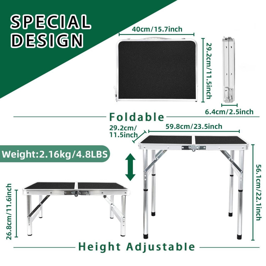 2ft Lightweight Adjustable Folding Camping Table L2324