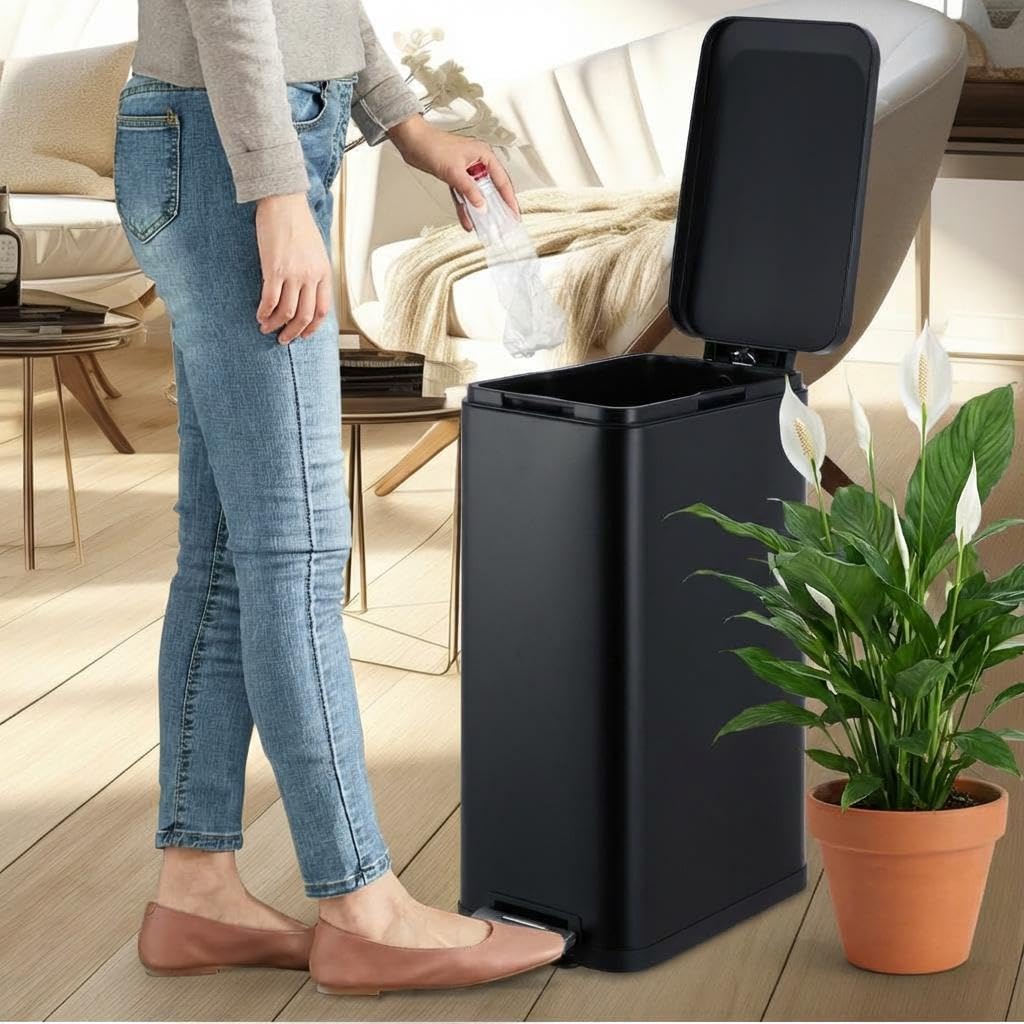 13 Gallon Stainless Steel Step Trash Can E9291