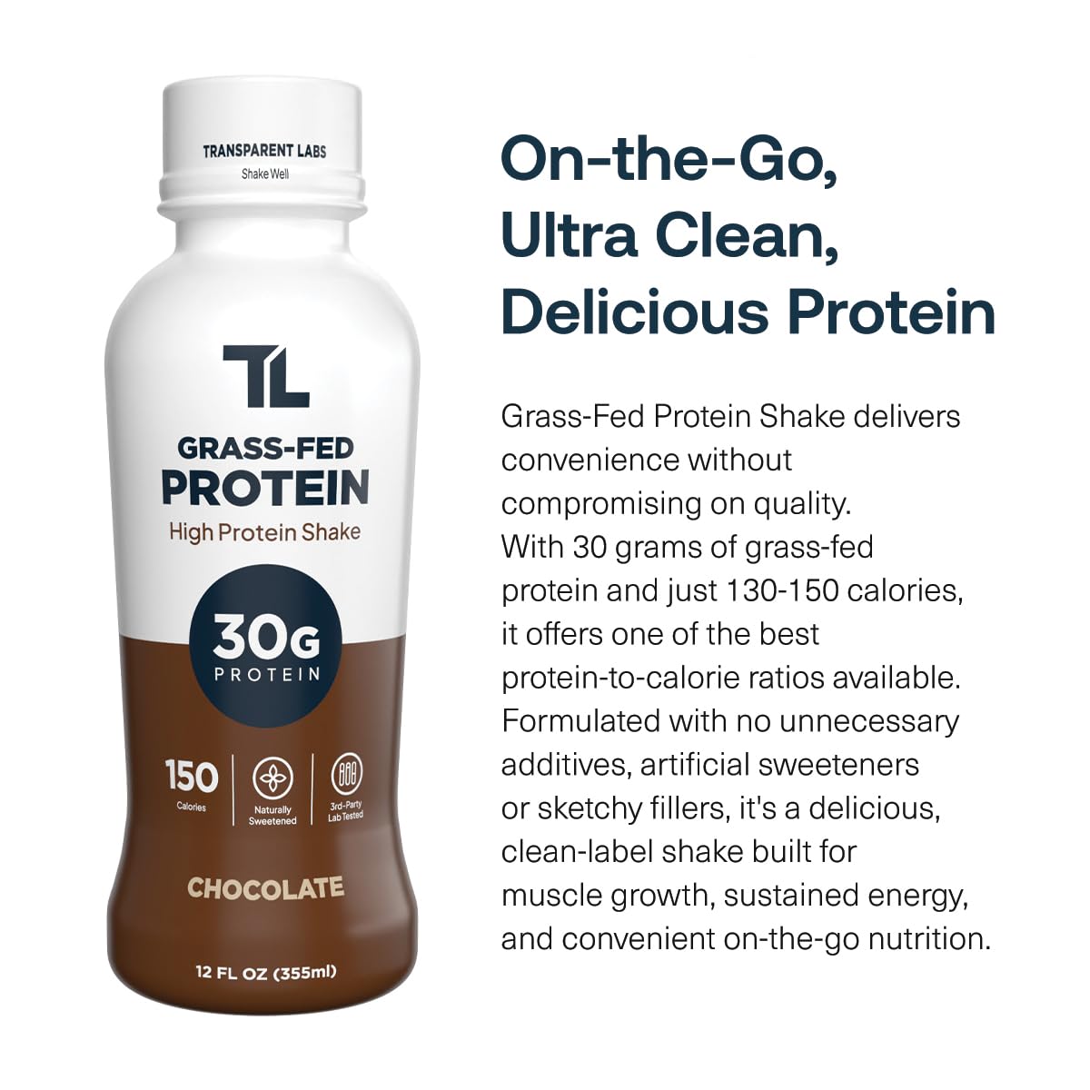 Grass-Fed Protein Shake Chocolate 12 Pack G54355