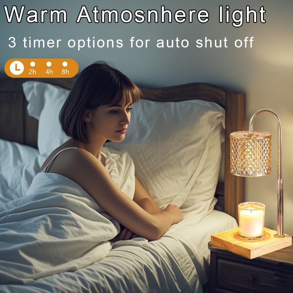 Flameless Candle Warmer Lamp with Timer, Dimmer, and Adjustable Height P17406