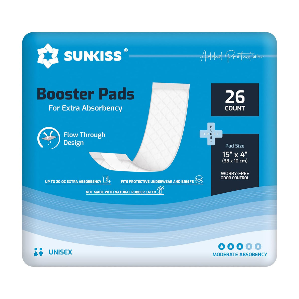 Adult Diapers Medium 12 Count & Booster Pads 26 Count Bundle V560126