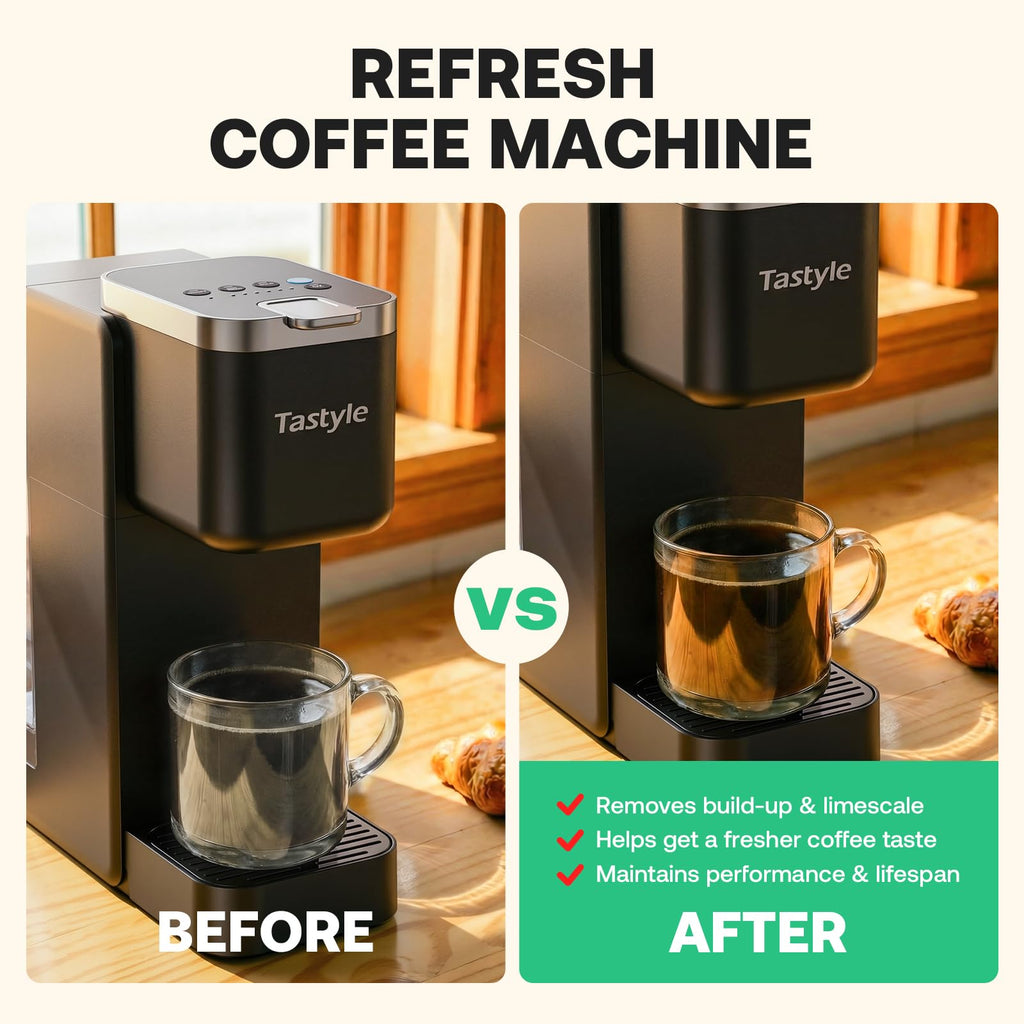 Mini Single Serve Coffee Maker with 30 Descaler Tablets Y432886