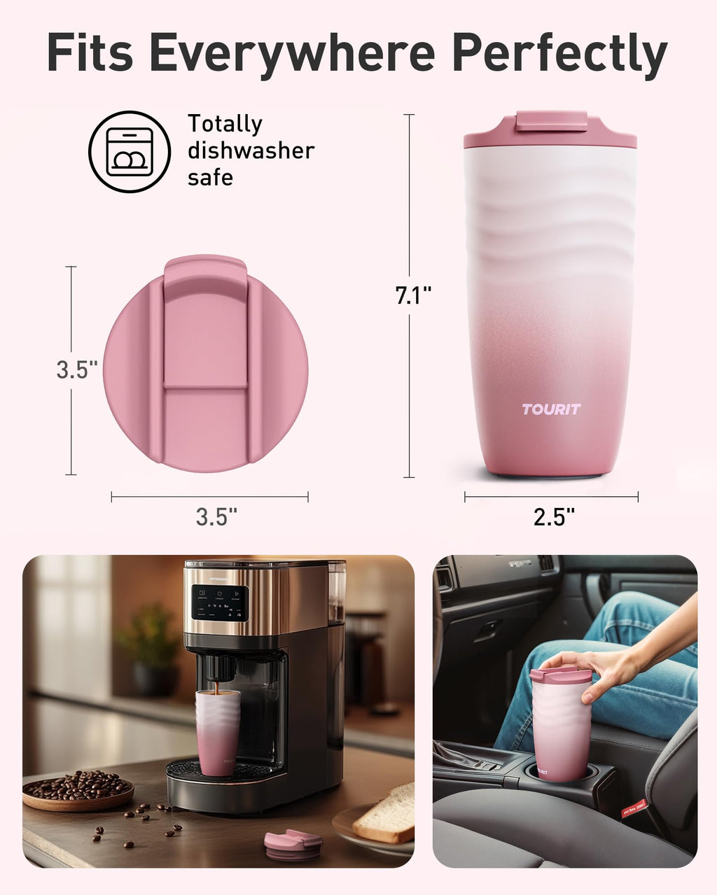 16 oz Insulated Stainless Steel Travel Coffee Mug K414972