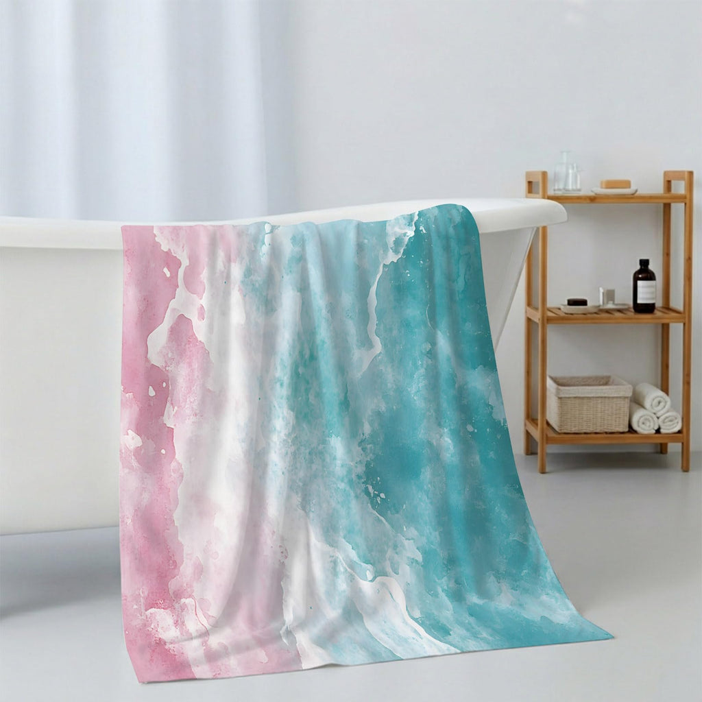 Teal Pink Gradient Cotton Towel Set 3 Pack N236