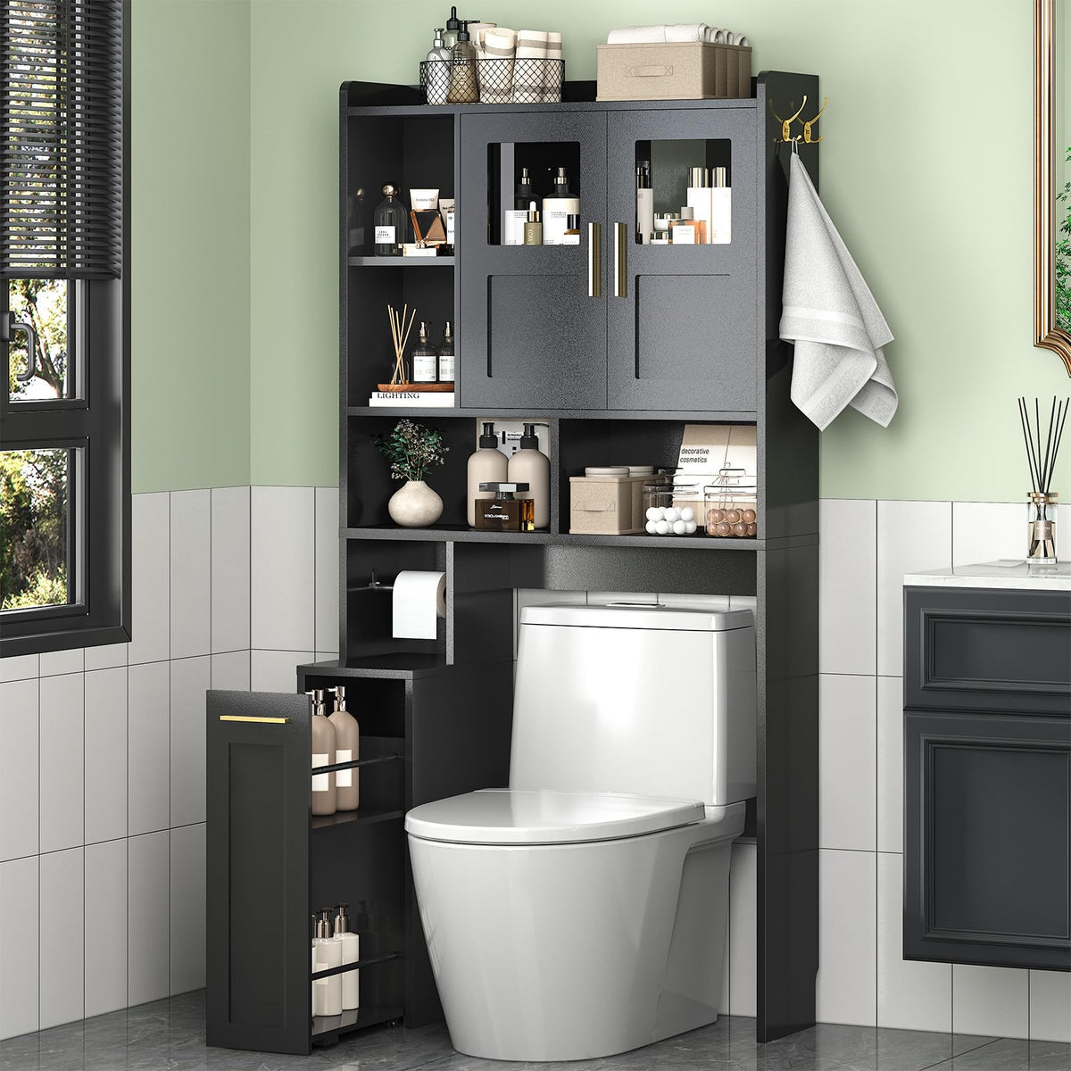 Over The Toilet Storage Cabinet with Acrylic Doors S928000