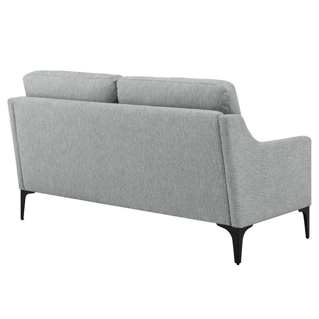 Light Gray Upholstered Fabric Loveseat S1651