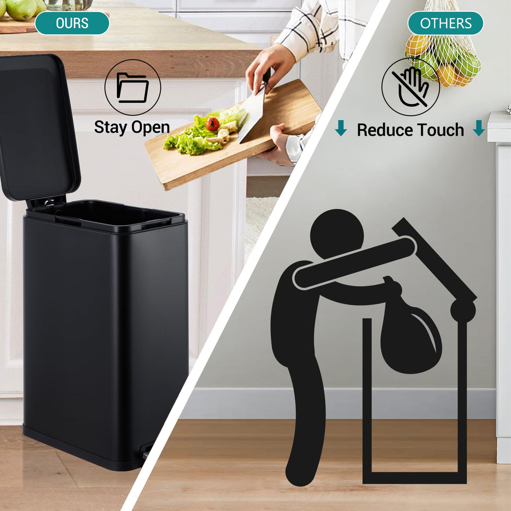 13 Gallon Stainless Steel Step Trash Can E9291