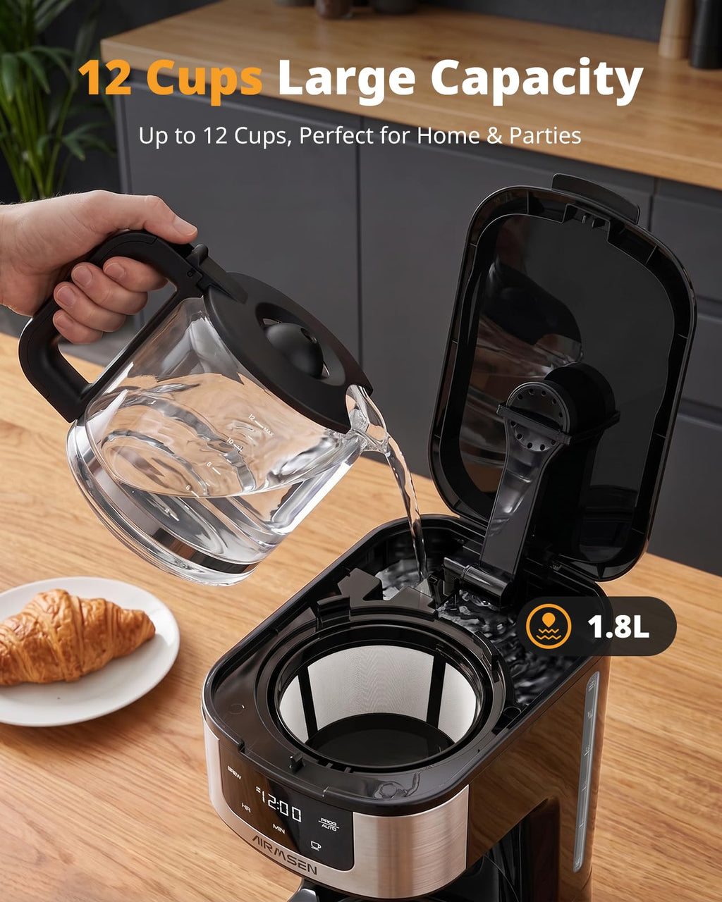 12-Cup Programmable Drip Coffee Maker D495