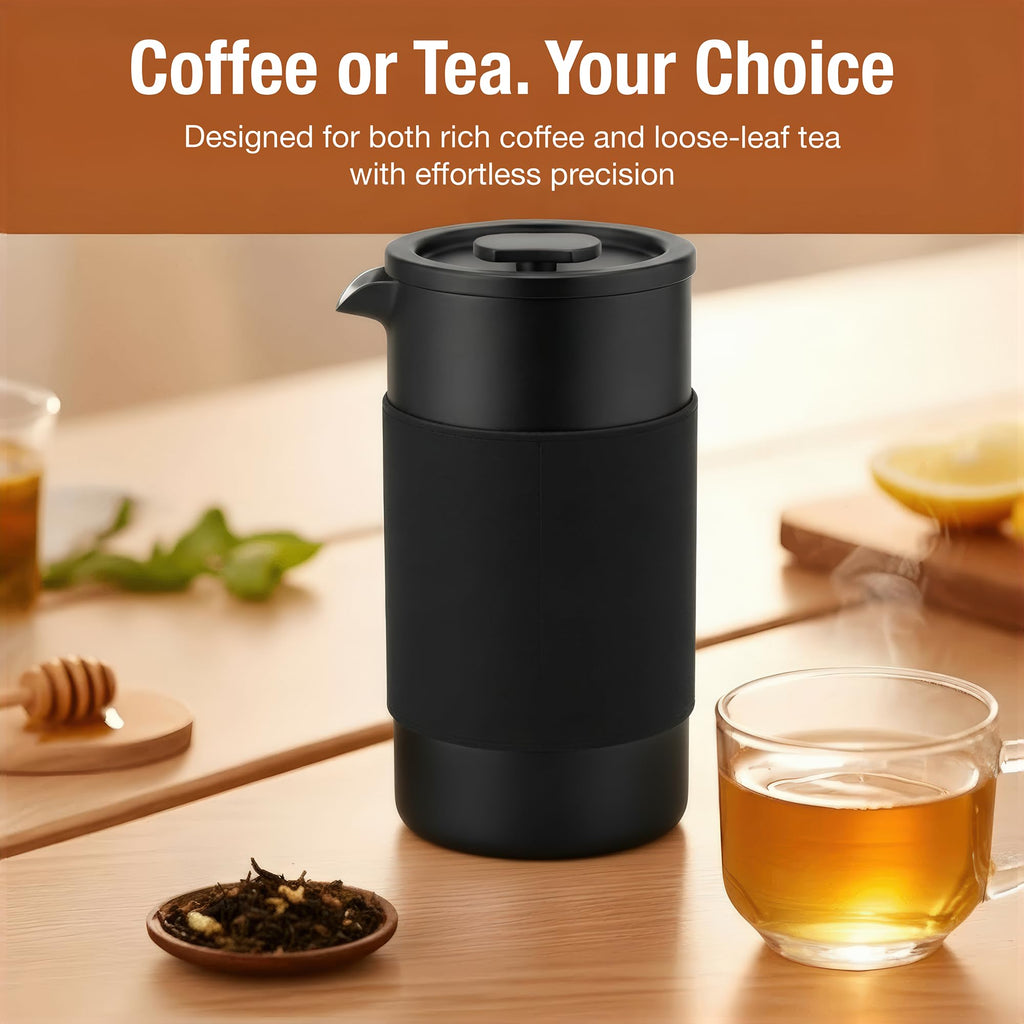 12 oz Double Wall Insulated Travel French Press Coffee Maker Set J868399